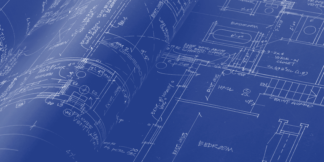 Close up of a blueprint.