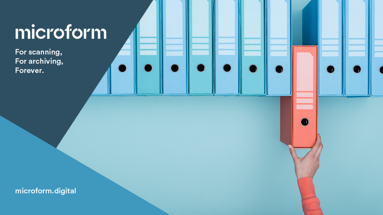 Microform Branding - Row of box files.